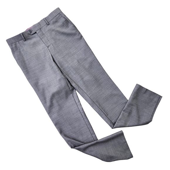Zanetti Men's Gray Wool Lanificio Zegna Classic Flat Front Suit Pants Size 32R - Picture 1 of 4